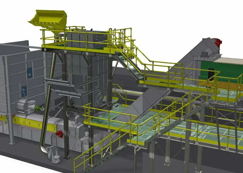 Render of Site Layout of Conveying System.