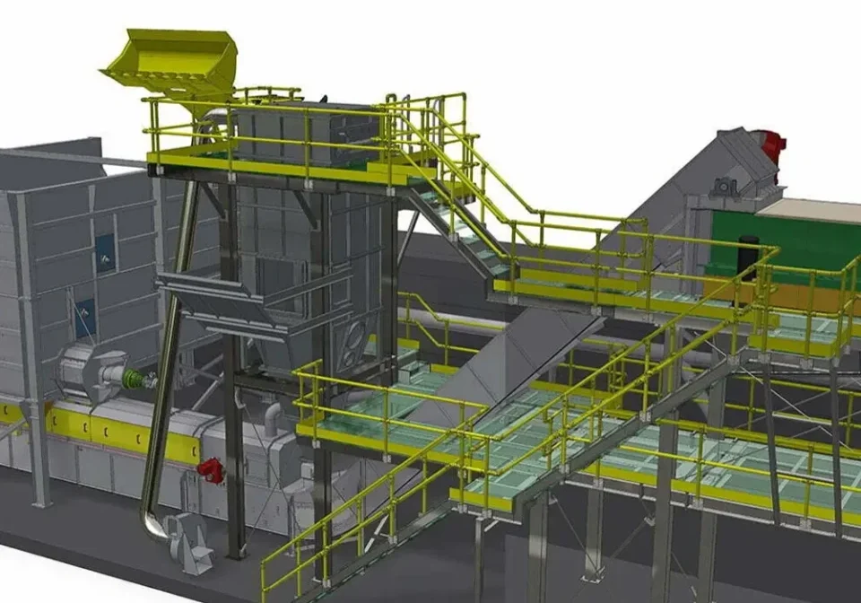 Render of Site Layout of Conveying System.